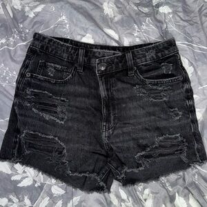 American Eagle Outfitters Black Distressed Jean Shorts